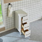 12 Inch Bathroom Vanity Cabinet in White with Marble Countertop - Vanity Art VA3012W