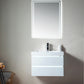 30 Inch LED Lighted Wall Hung Single Sink Bathroom Vanity in White with Resin Top - Vanity Art VA6030WL