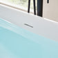 Freestanding Solid Surface Resin Glossy Bathtub 59 Inchx 27.5 Inch - Vanity Art VA6919-GS