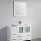 42 Inch Single Sink Bathroom Vanity in White with Ceramic Countertop - Vanity Art VA3030-42W