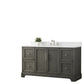 60 Inch Single Sink Bathroom Vanity in Gray with Marble Countertop & Backsplash - Vanity Art VA5060-SSG