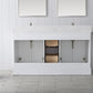 60 Inch Double Sink Bathroom Vanity in White with Marble Countertop & Backsplash - Vanity Art VA5060-DW