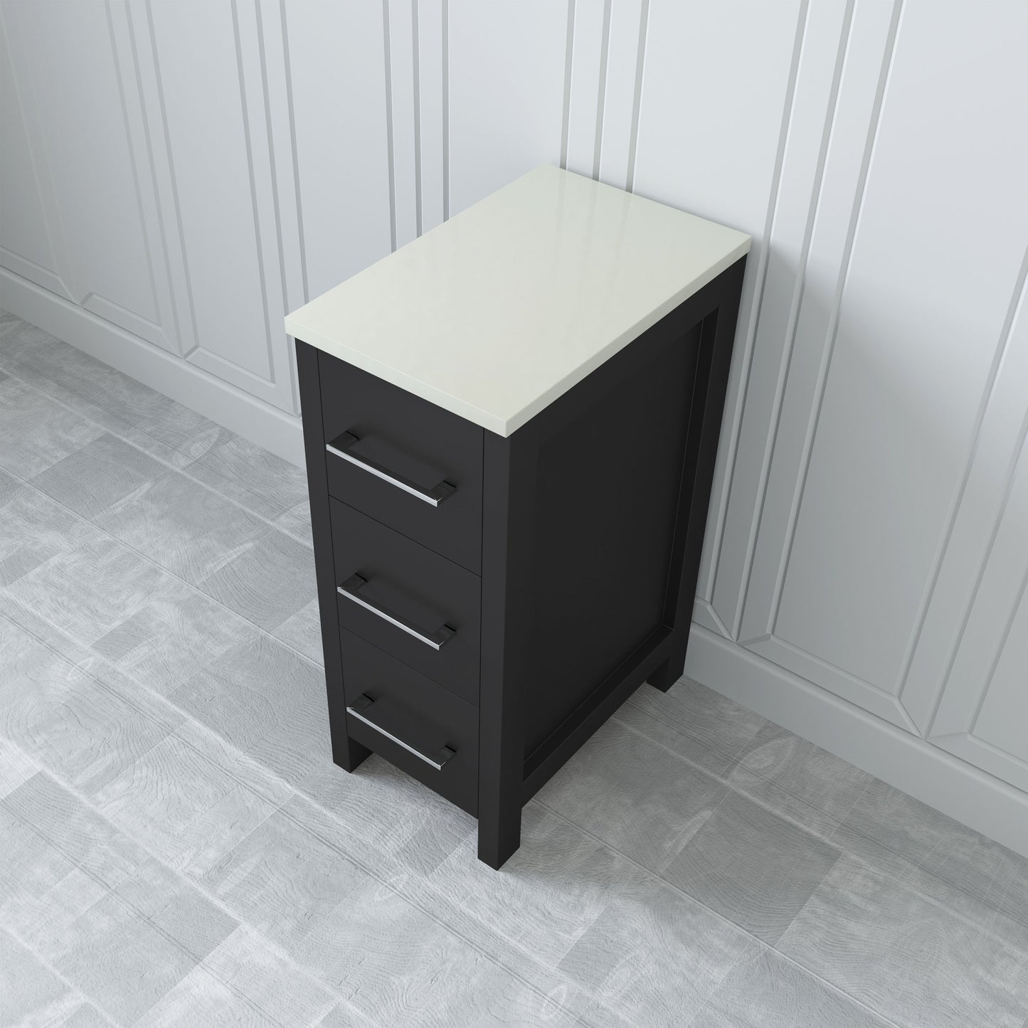 12 Inch Bathroom Vanity Cabinet in Espresso with Marble Countertop with Soft Closing Drawers - Vanity Art VA3112E