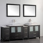 84 Inch Double Sink Bathroom Vanity in Espresso with Marble Countertop - Vanity Art VA3130-84E