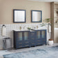 72 Inch Double Sink Bathroom Vanity in Blue with Ceramic Countertop - Vanity Art VA3030-72B