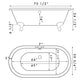 Acrylic Double Ended Clawfoot Soaking Tub and Complete Brushed Nickel Plumbing Package - ADE-463D-2-PKG-CP-7DH