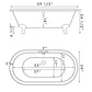 Acrylic Double Ended Clawfoot Bathtub Faucet Drillings and complete Brushed Nickel Plumbing Package - ADE60-463D-2-PKG-BN-7DH