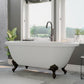 Acrylic Double Ended Clawfoot Bathtub with Contiuous Rim and Oil Rubbed Bronze Feet - ADE60-NH-ORB