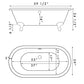 Acrylic Double Ended Clawfoot Bathtub With Continuous Rim and Complete Polished Chrome Plumbing Package - ADE60-150-PKG-CP-NH