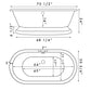 Acrylic Double Ended Pedestal Soaking Tub with Complete Polished Chrome Plumbing Package - ADEP-684D-PKG-CP-7DH