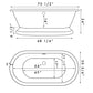 Acrylic Double Ended Pedestal Bathtub with Continuous Rim and Complete Brushed Nickel Plumbing Package - ADEP-398684-PKG-BN-NH