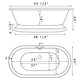 Acrylic Double Ended Pedestal Bathtub with Faucet Drillings and Complete Polished Chrome Plumbing Package - ADEP60-463D-6-PKG-CP-7DH