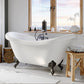 Acrylic Double Slipper Clawfoot Soaking Tub and Complete Oil Rubbed Bronze Plumbing Package - ADES-463D-2-PKG-ORB-7DH