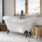 Acrylic Double Slipper Clawfoot Bathtub and Complete Oil Rubbed Bronze Plumbing Package - ADES-463D-6-PKG-ORB-7DH