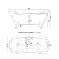 Acrylic Double Slipper Clawfoot Bathtub and Complete Brushed Nickel Plumbing Package - ADES-463D-2-PKG-BN-7DH