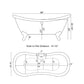 Acrylic Double Slipper Bathtub and Complete Polished Chrome Plumbing Package - ADES-684D-PKG-CP-7DH