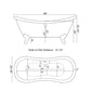 Acrylic Double Slipper Clawfoot Soaking Tub with Continuous Rim and Polished Chrome Feet - ADES-NH-CP