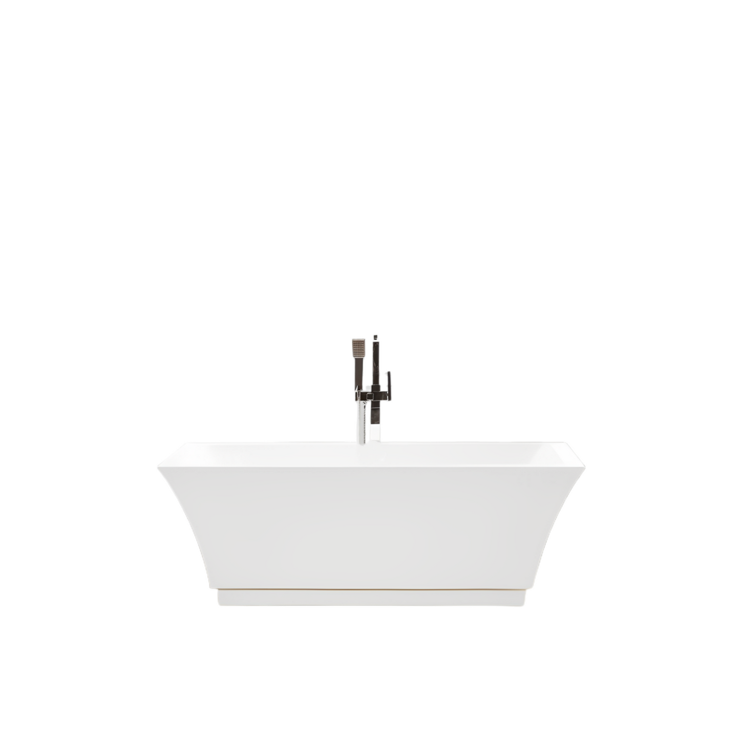 67 Inch Freestanding White Acrylic Bathtub with Overflow And Pop-Up Drain - Vanity Art VA6817-L-BN