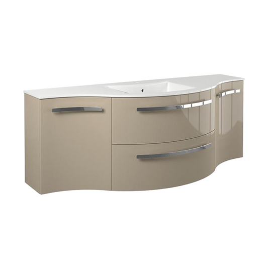 Latoscana Ameno 57" Vanity with Left and Right Concave Cabinets in Sand AM57S