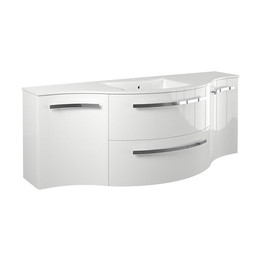 Latoscana Ameno 57" Vanity with Left and Right Concave Cabinets in White AM57W