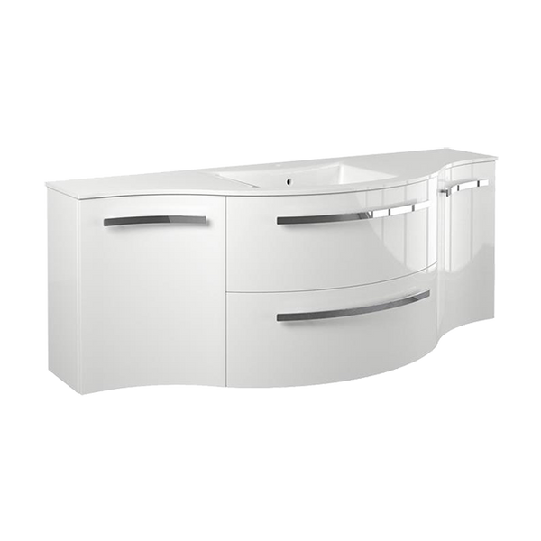 Latoscana Ameno 57 Vanity with Left and Right Concave Cabinets in White AM57W