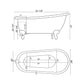 61 Inch Acrylic  Slipper Bathtub with and Complete Polished Chrome Plumbing Package - AST61-684D-PKG-CP-7DH