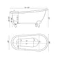 61 Inch Acrylic  Slipper Bathtub with and Complete Polished Chrome Plumbing Package - AST61-398684-PKG-CP-NH