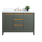 48 Inch Single Sink Bathroom Vanity in Vintage Green with Marble Countertop - Vanity Art VA8048-VG