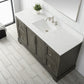 60 Inch Single Sink Bathroom Vanity in Gray with Marble Countertop & Backsplash - Vanity Art VA5060-SSG