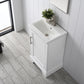 20 Inch Single Sink Bathroom Vanity in White with Ceramic Sink and Countertop - Vanity Art VA5020-W