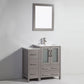 36 Inch Single Sink Bathroom Vanity in Gray with Ceramic Countertop - Vanity Art VA3024-36G