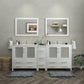 84 Inch Double Sink Bathroom Vanity in White with Ceramic Countertop - Vanity Art VA3036-84W