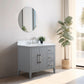 36 Inch Single Sink Bathroom Vanity in Cashmere Gray with Marble Countertop - Vanity Art VA9036-G