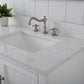 72 Inch Double Sink Bathroom Vanity in White with Marble Countertop & Backsplash - Vanity Art VA5072-DW