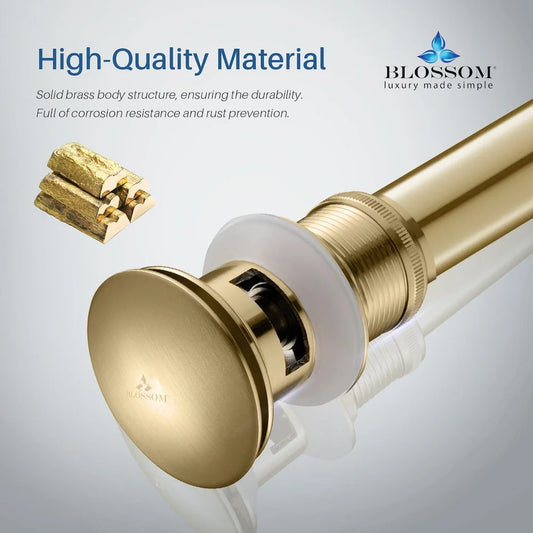 Blossom 1-1/4" Brass Pop-up with Overflow - Brushed Gold BA02 001 06