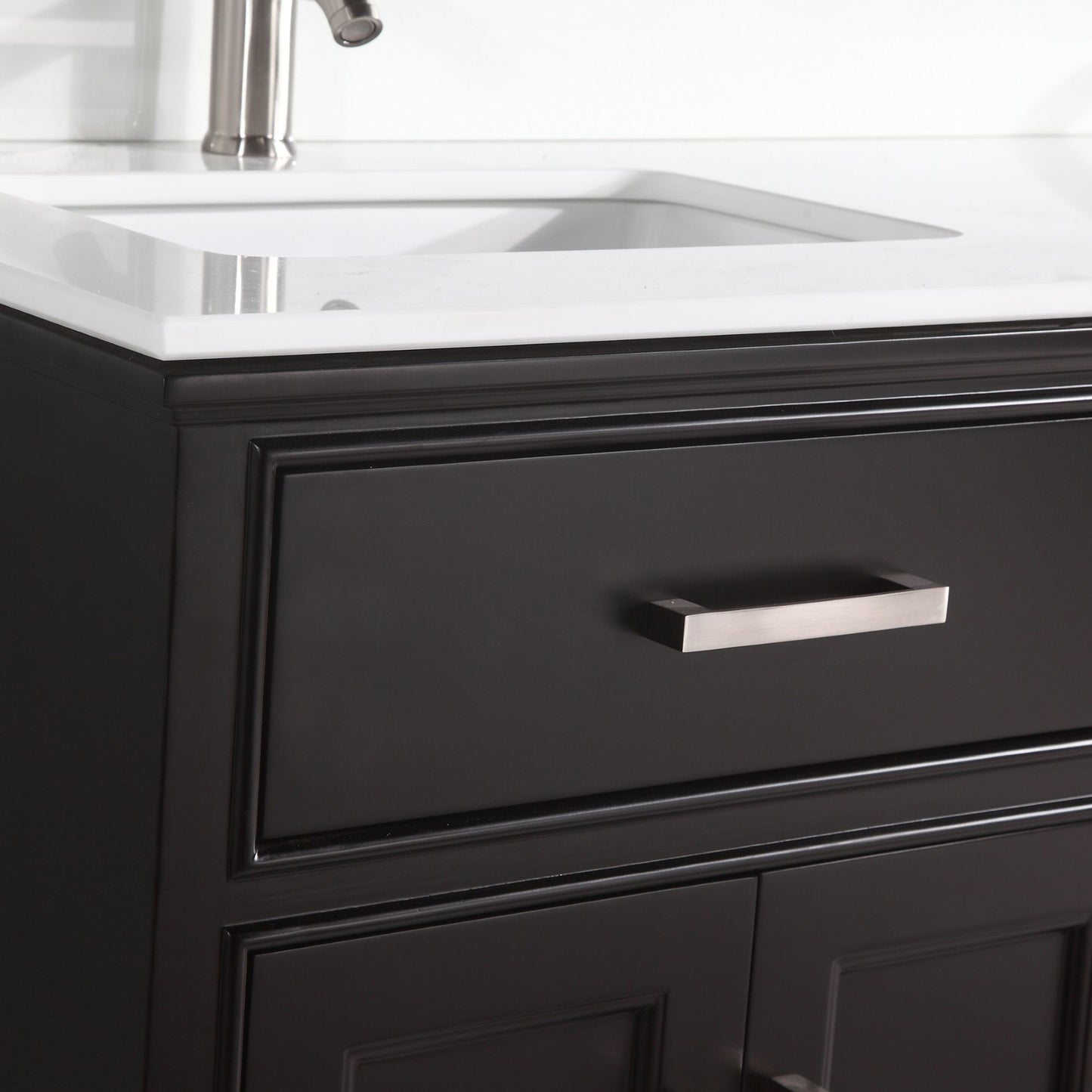 72 Inch Single Sink Bathroom Vanity in Espresso with White Marble Countertop - Vanity Art VA1072DE