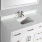 48 Inch Single Sink Bathroom Vanity in White with White Marble Countertop - Vanity Art VA1048W