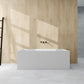 67 Inch Freestanding White Acrylic Bathtub with Overflow And Pop-Up Drain - Vanity Art VA6813B-L-PC