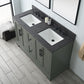 54 Inch Double Sink Bathroom Vanity in Vintage Green with Marble Countertop & Backsplash - Vanity Art VA5054-VG