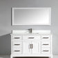 60 Inch Single Sink Bathroom Vanity in White with White Marble Countertop - Vanity Art VA1060SW