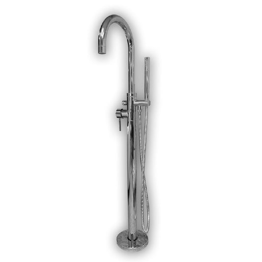 Modern Freestanding Tub Filler Faucet with Shower Wand - Polished Chrome (CAM150-CP)