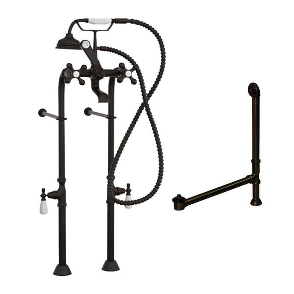 Complete Oil Rubbed Bronze Freestanding Plumbing Package for Clawfoot Tub (CAM398463-PKG-ORB)