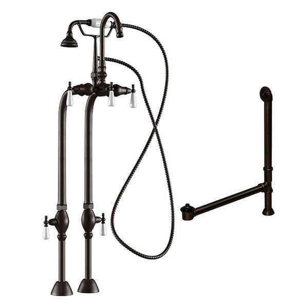 Complete Oil Rubbed Bronze Freestanding Plumbing Package for Clawfoot Tub (CAM398684-PKG-ORB)