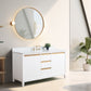 60 Inch Single Sink Bathroom Vanity in White with Marble Countertop - Vanity Art VA8060-SW