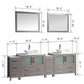 96 Inch Double Sink Bathroom Vanity in Gray with Marble Countertop - Vanity Art VA3136-96G