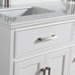 72 Inch Single Sink Bathroom Vanity in White with White Marble Countertop - Vanity Art VA1072DW