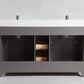 60 Inch Double Sink Bathroom Vanity in Gray with White Marble Countertop - Vanity Art VA1060DG