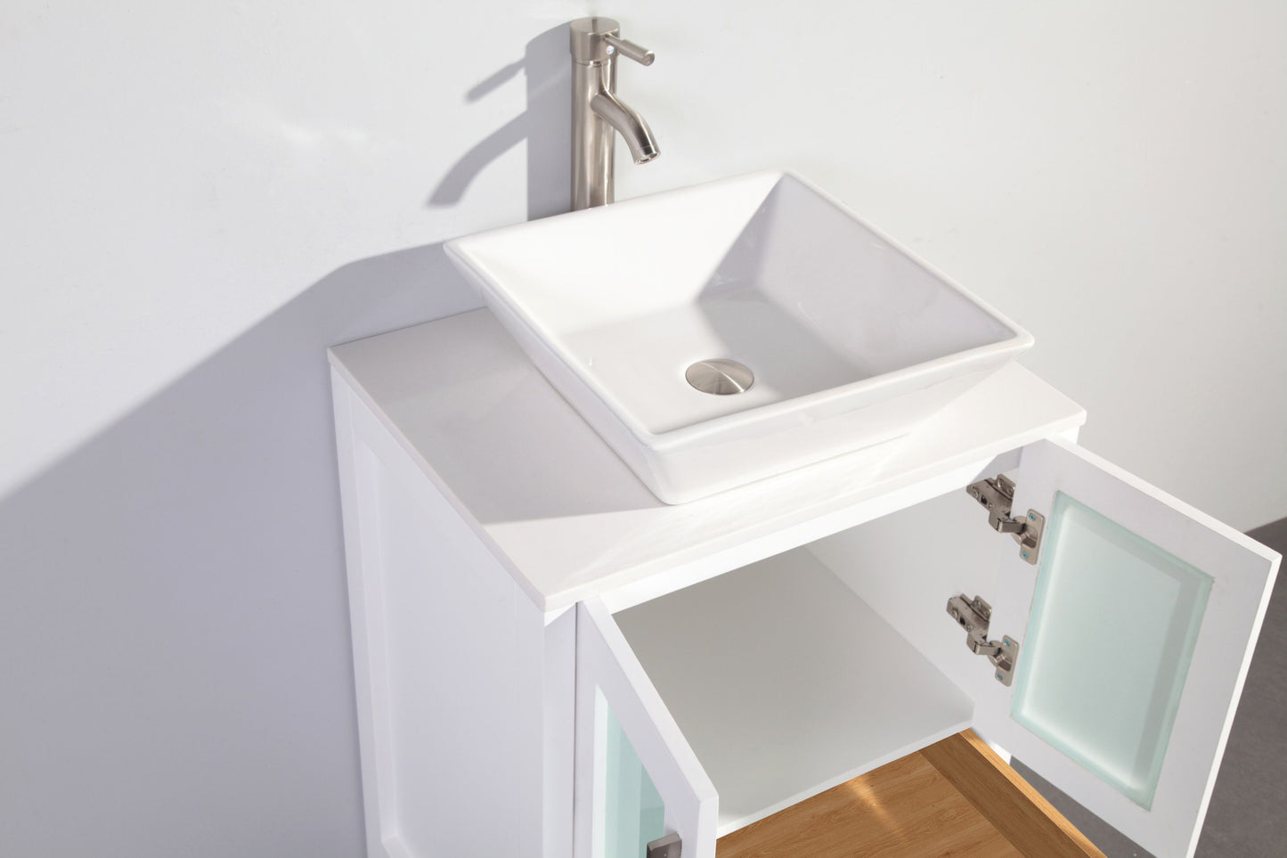 60 Inch Double Sink Bathroom Vanity in White with Marble Countertop - Vanity Art VA3124-60W