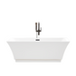 67 Inch Freestanding White Acrylic Bathtub with Overflow And Pop-Up Drain - Vanity Art VA6817-L-ORB