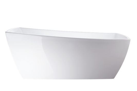 67 Inch Freestanding White Acrylic Bathtub with Overflow And Pop-Up Drain - Vanity Art VA6841-PC